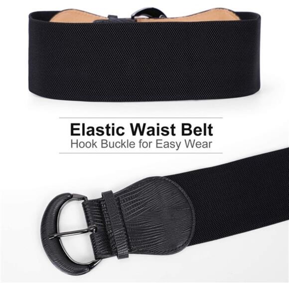 3 Pack Women Stretchy Wide Waist Belt for Dress Ladies Vintage Elastic main image 7